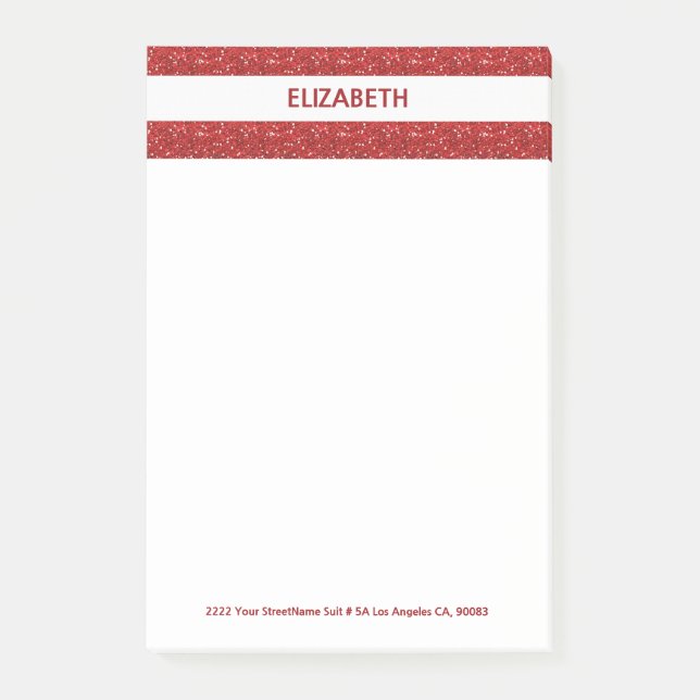 Glitzer Streifen Post-it Klebezettel (Vorderseite)