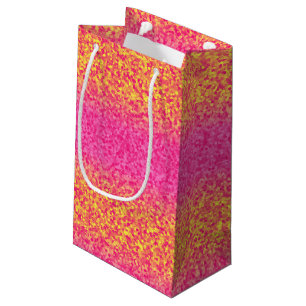 Glitzer Streifen, rosa Gelb-GIFT-BAG Kleine Geschenktüte