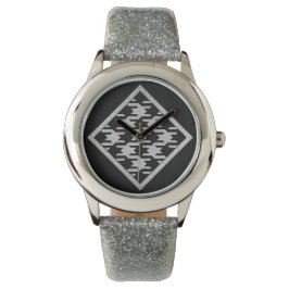 Glitzer-Style Pied de Poule Armbanduhr