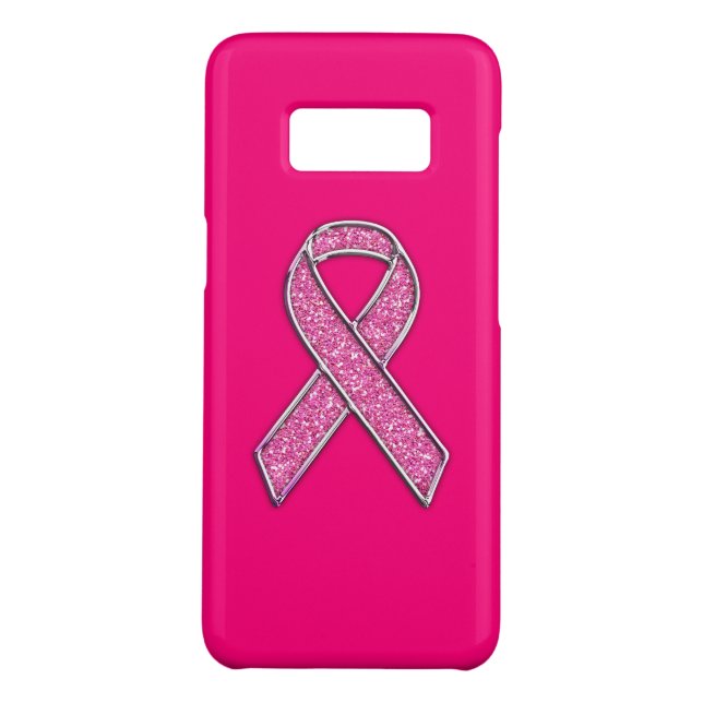 Glitzer Style Pink Ribbon Awareness Design Case-Mate Samsung Galaxy Hülle (Rückseite)