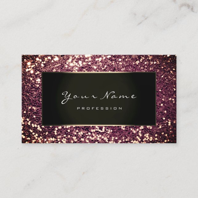 Glitzer Stylist Fashion Blogger Gold Burgundy Blac Visitenkarte (Vorderseite)