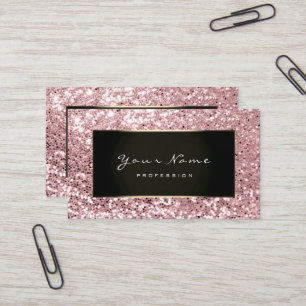 Glitzer-Stylist-Mode Blogge schwarze rosa Rose Visitenkarte