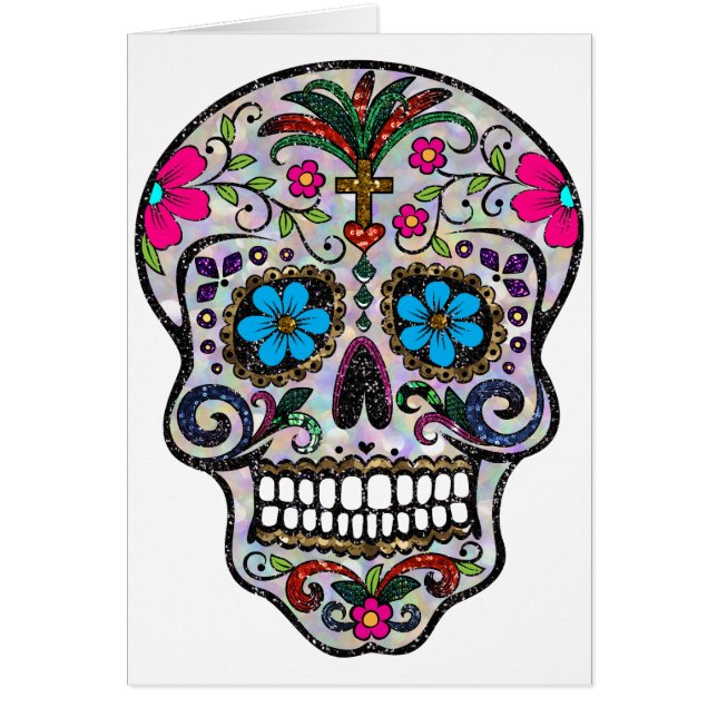 Glitzer Sugar Skull (Vorne)