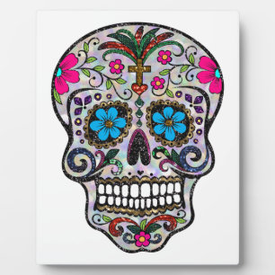 Glitzer Sugar Skull Fotoplatte