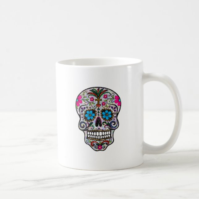 Glitzer Sugar Skull Tasse (Rechts)