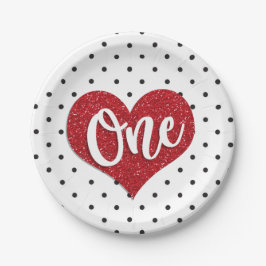 Glitzer Sweetheart Valentines Girl Pappteller