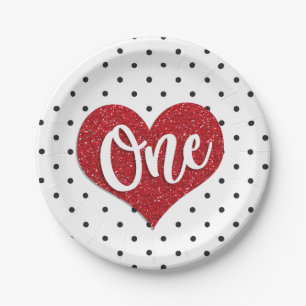 Glitzer Sweetheart Valentines Girl Pappteller