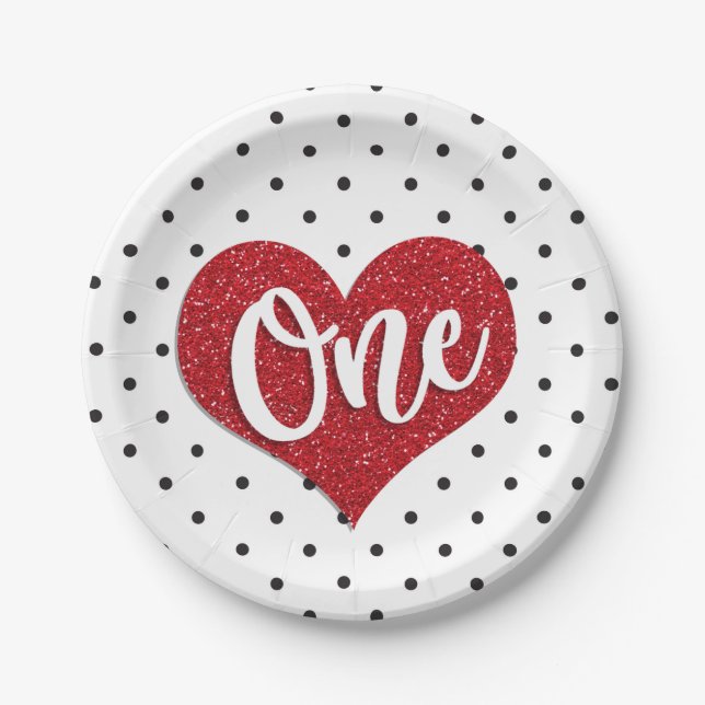 Glitzer Sweetheart Valentines Girl Pappteller (Vorderseite)