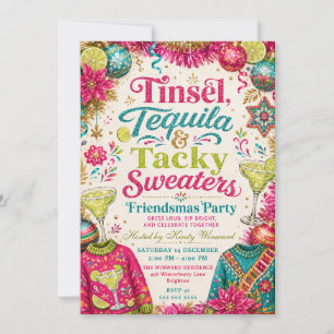Glitzer-Tequila-Tacky-Sweater-Friendsmas-Party Einladung