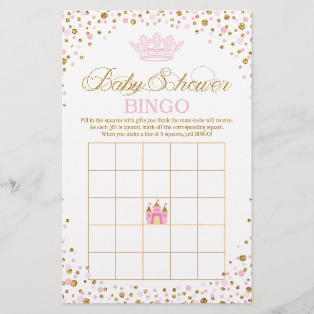 Glitzer Tiara Royal Princess Baby Showroom Bingo (Vorderseite)