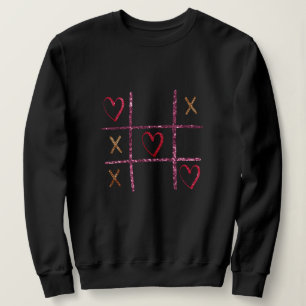 Glitzer Tic Tac Toe Graphic   XOXO Valentine Sweatshirt