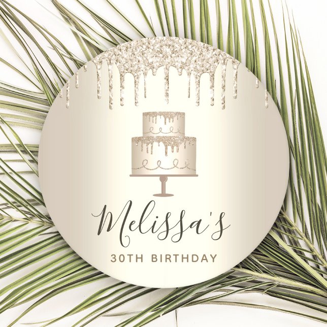 Glitzer-Tropfen aus Gold elegant gurt Party Runder Pappuntersetzer (Von Creator hochgeladen)