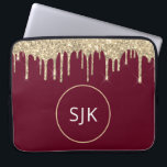 Glitzer Tropfen Burgundy Gold Girly Mit Monogramm Laptopschutzhülle<br><div class="desc">Luxuriöse Gold und Burgund Red Imitats Glitzer und Sparkle Elegant Mit Monogramm Initials Case. Dieser Fall kann so angepasst werden,  dass er Ihren Anfangs- und Vornamen enthält.</div>