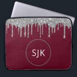 Glitzer Tropfen Burgundy Silver Girly Mit Monogram Laptopschutzhülle<br><div class="desc">Luxuriöse Silver und Burgund Imitats Glitzer und sparkle Elegant Mit Monogramm Initials Case. Dieser Fall kann so angepasst werden,  dass er Ihren Anfangs- und Vornamen enthält.</div>