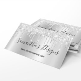 Glitzer-Tropfen für bleiche Silber Ombre Online St Visitenkarte