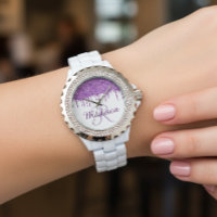 Glitzer-Tropfen für lila Monogramm-Imitate