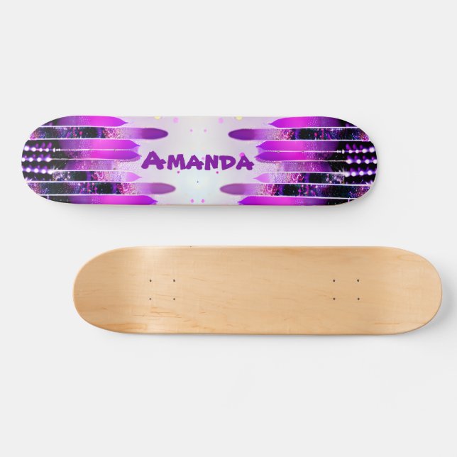 Glitzer Tropfen Girly Name Personalisiert Skateboa Skateboard (Horizontal)