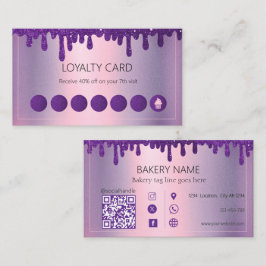 Glitzer Tropfen Lila Kuchen Bäckerei Treuekarte
