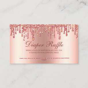 Glitzer Tropfen Rose Gold Baby Dusche Windeln Wind Begleitkarte