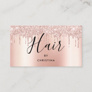 Glitzer Tropfen Rose Gold Metallhaarstylle Visitenkarte