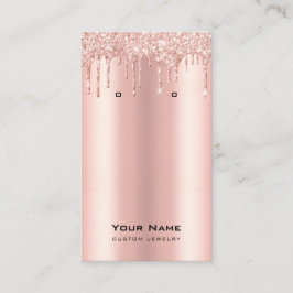 Glitzer Tropfen Rose Goldschmuck Ohrring-Anzeige Visitenkarte