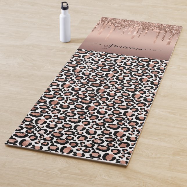 Glitzer Tropfens Leopard Rose Gold Girly Yogamatte (Beispiel)
