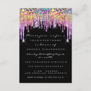 Glitzer Tropfens Rose Bridal 16. Rainbow Mermaid Einladung