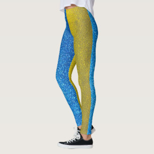 Glitzer Ukrainische Flagge der Ukraine Mode Stilvo Leggings