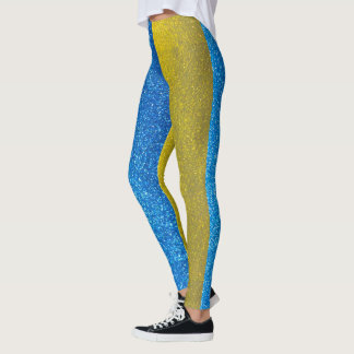 Glitzer Ukrainische Flagge der Ukraine Mode Stilvo Leggings