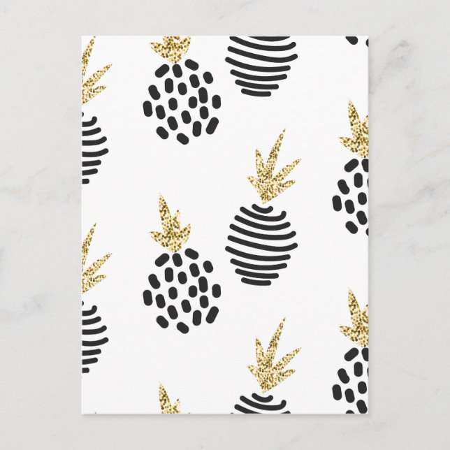 Glitzer und abstrakte Ananas. Postkarte (Vorderseite)