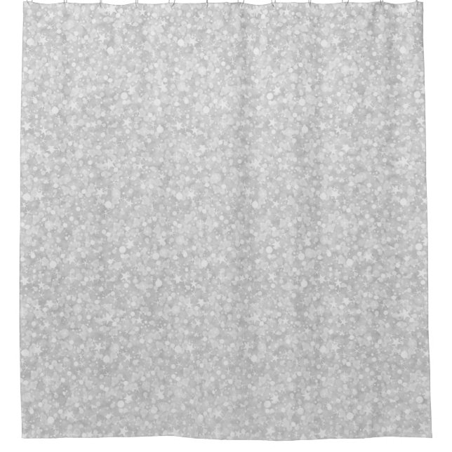 Glitzer und Glitzern, weiß und grau Duschvorhang (Vorderseite)