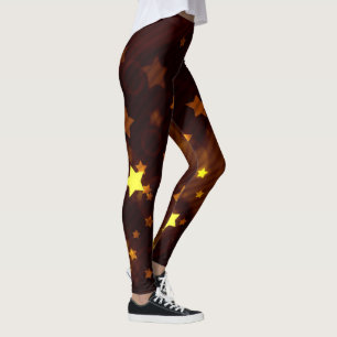 Glitzer und Glühen-Sable-und Goldsterne Leggings