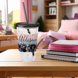 Glitzer und Marmor personalisiert Acryltrinkbecher