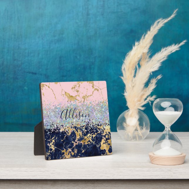 Glitzer und Marmor personalisiert Fotoplatte (InSitu)