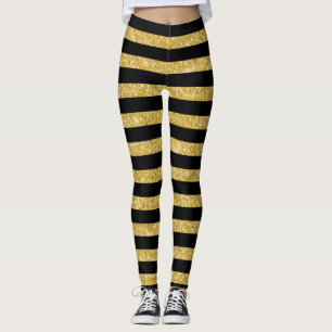 Glitzer und schwarz gestreift leggings