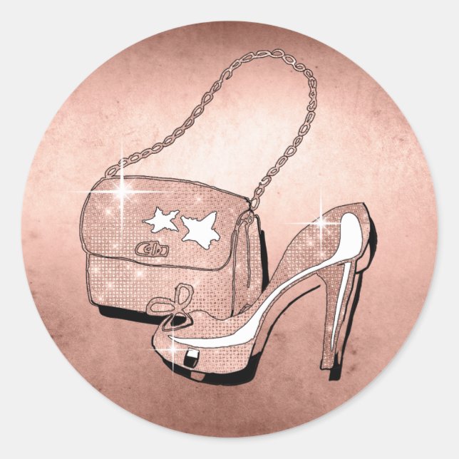 Glitzer und Shine Accessories Rose Gold ID675 Runder Aufkleber (Vorderseite)