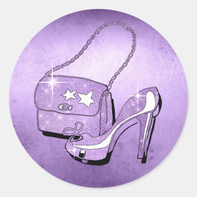 Glitzer und Shine Accessories Violet ID675 Runder Aufkleber (Vorderseite)