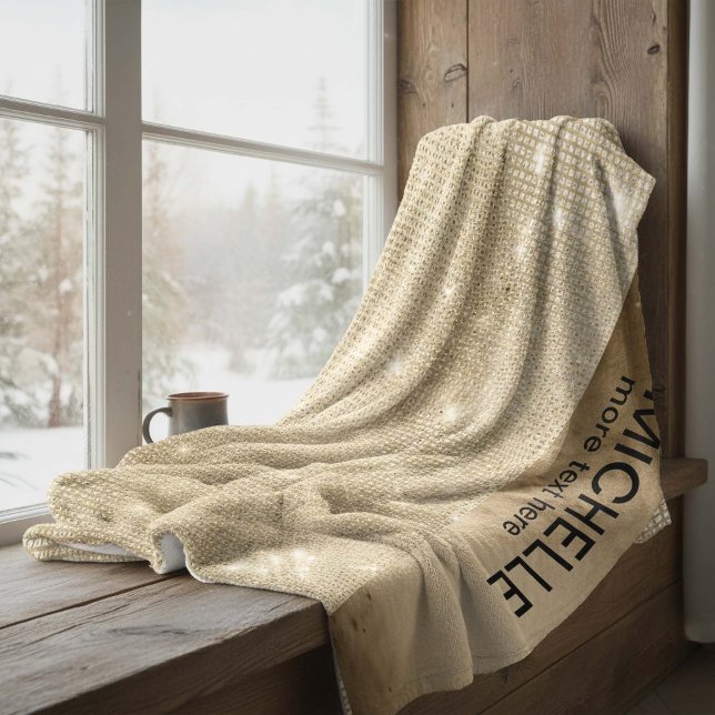 Glitzer und Shine Name Gold ID673 Fleecedecke (Von Creator hochgeladen)