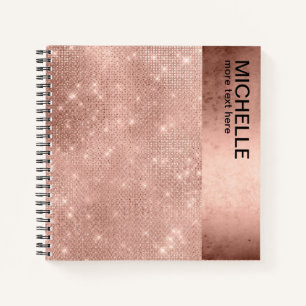 Glitzer und Shine Name Rose Gold ID673 Notizbuch