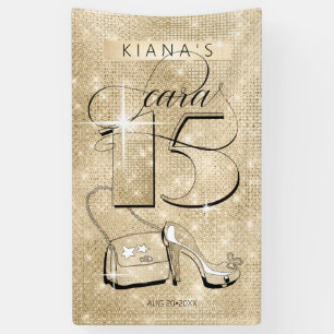 Glitzer und Shine Quinceanera Gold Vert ID701 Banner