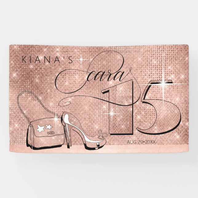 Glitzer und Shine Quinceanera Rose Gold Hor ID701 Banner (Horizontal)