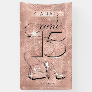 Glitzer und Shine Quinceanera Rose Gold Vert ID701 Banner