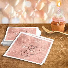 Glitzer und Shine Quinceanera V1 Rose Gold ID701 Serviette