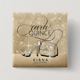 Glitzer und Shine Quinceanera V2 Gold ID701 Button