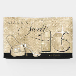 Glitzer und Shine Sweet 16 Black/Gold Hor ID675 Banner