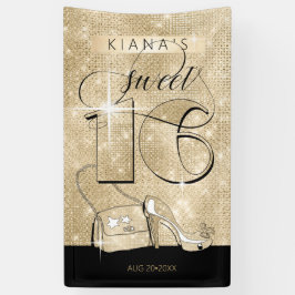 Glitzer und Shine Sweet 16 Black/Gold Vert ID675 Banner