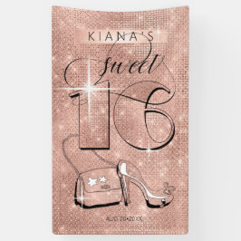 Glitzer und Shine Sweet 16 Rose Gold Vert ID675 Banner
