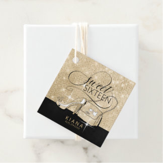 Glitzer und Shine Sweet 16 V2 Black/Gold ID675 Geschenkanhänger