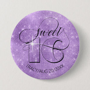 Glitzer und Shine Sweet 16 Violet ID675 Button