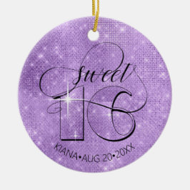 Glitzer und Shine Sweet 16 Violet ID675 Keramik Ornament